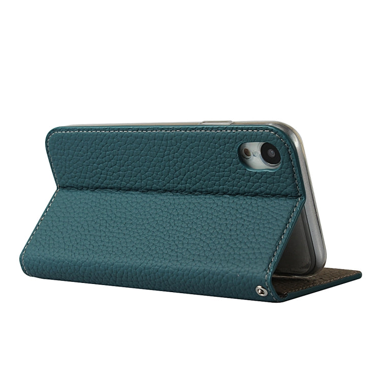 For iPhone XR Litchi Genuine Leather Phone Case(Sky Blue) - More iPhone Cases by buy2fix | Online Shopping UK | buy2fix