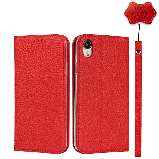 For iPhone XR Litchi Genuine Leather Phone Case(Red) - More iPhone Cases by buy2fix | Online Shopping UK | buy2fix