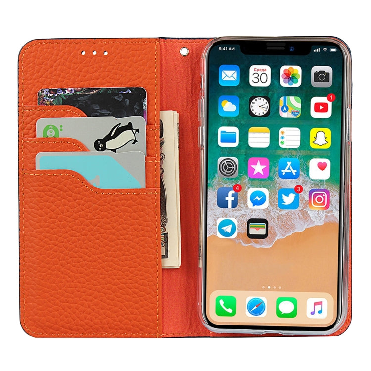 For iPhone XS Max Litchi Genuine Leather Phone Case(Dark Blue) - More iPhone Cases by buy2fix | Online Shopping UK | buy2fix