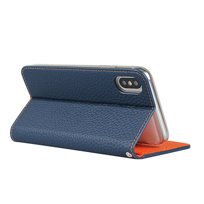 For iPhone XS Max Litchi Genuine Leather Phone Case(Dark Blue) - More iPhone Cases by buy2fix | Online Shopping UK | buy2fix