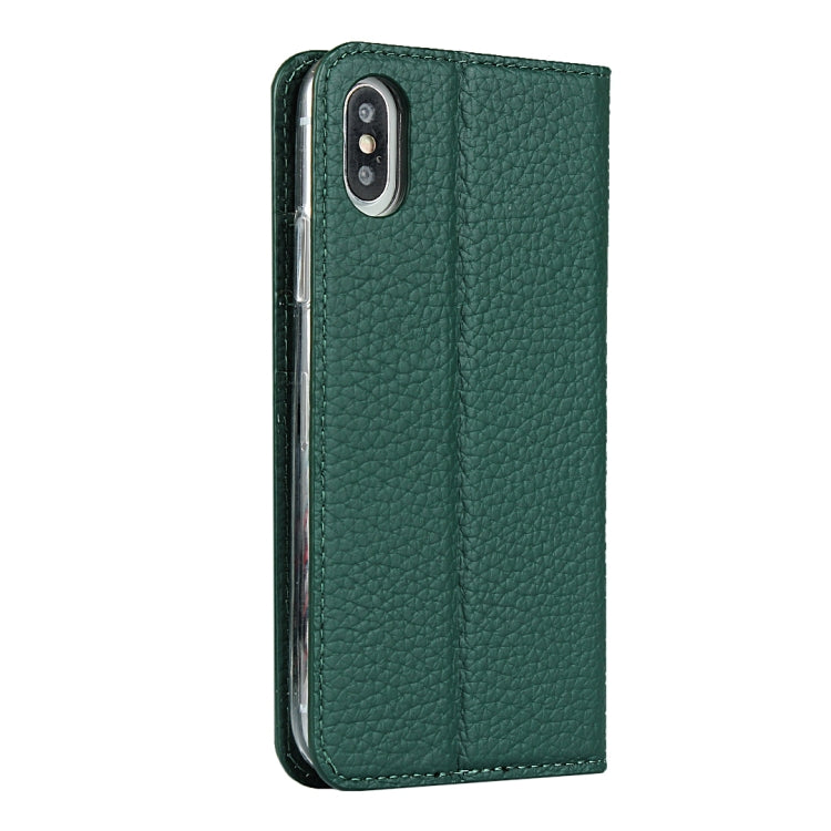 For iPhone XS Max Litchi Genuine Leather Phone Case(Green) - More iPhone Cases by buy2fix | Online Shopping UK | buy2fix