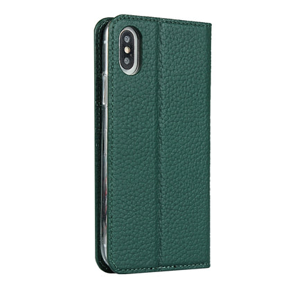 For iPhone XS Max Litchi Genuine Leather Phone Case(Green) - More iPhone Cases by buy2fix | Online Shopping UK | buy2fix