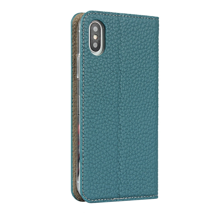 For iPhone XS Max Litchi Genuine Leather Phone Case(Sky Blue) - More iPhone Cases by buy2fix | Online Shopping UK | buy2fix