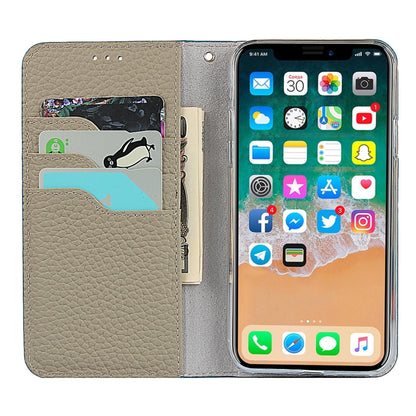 For iPhone XS Max Litchi Genuine Leather Phone Case(Sky Blue) - More iPhone Cases by buy2fix | Online Shopping UK | buy2fix