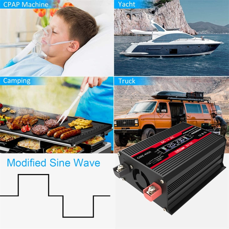 Zhizun Modified Sinewave 12V to 220V 4000W Car Power Inverter(Black) by buy2fix