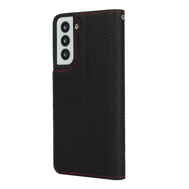 For Samsung Galaxy S21 5G Litchi Genuine Leather Phone Case(Black) - Galaxy S21+ 5G Cases by buy2fix | Online Shopping UK | buy2fix