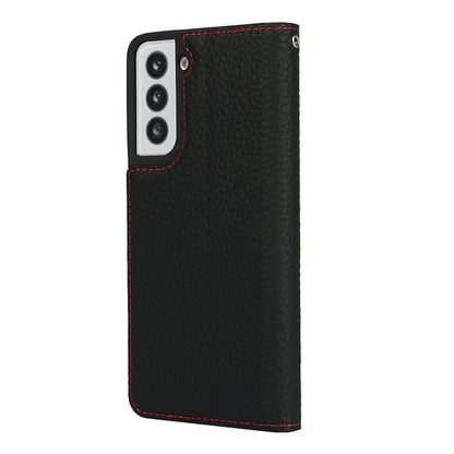 For Samsung Galaxy S21 5G Litchi Genuine Leather Phone Case(Black) - Galaxy S21+ 5G Cases by buy2fix | Online Shopping UK | buy2fix