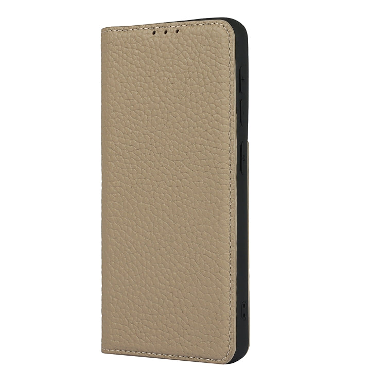 For Samsung Galaxy S21 5G Litchi Genuine Leather Phone Case(Gold) - Galaxy S21+ 5G Cases by buy2fix | Online Shopping UK | buy2fix