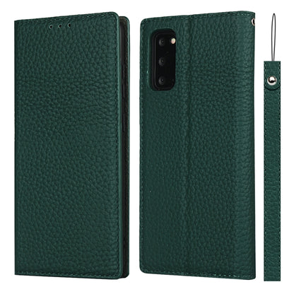 For Samsung Galaxy S20 Litchi Genuine Leather Phone Case(Green) - Galaxy Phone Cases by buy2fix | Online Shopping UK | buy2fix