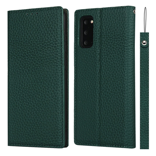 For Samsung Galaxy S20 Litchi Genuine Leather Phone Case(Green) - Galaxy Phone Cases by buy2fix | Online Shopping UK | buy2fix