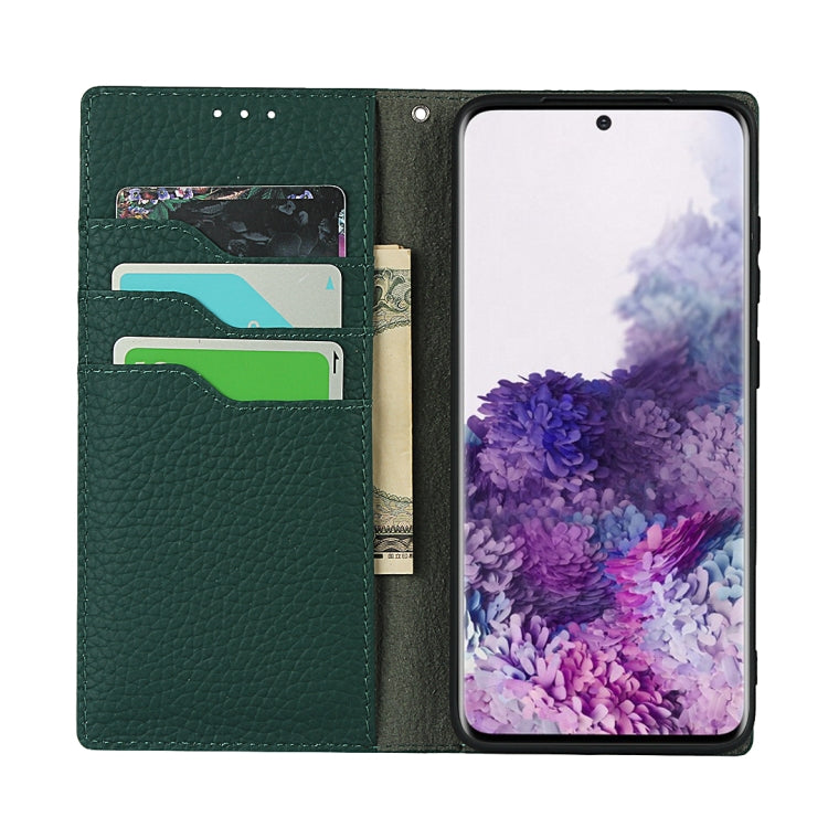 For Samsung Galaxy S20 Litchi Genuine Leather Phone Case(Green) - Galaxy Phone Cases by buy2fix | Online Shopping UK | buy2fix
