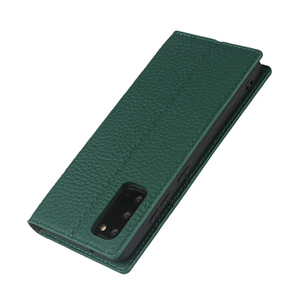 For Samsung Galaxy S20 Litchi Genuine Leather Phone Case(Green) - Galaxy Phone Cases by buy2fix | Online Shopping UK | buy2fix