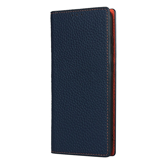 For Samsung Galaxy S20 Plus Litchi Genuine Leather Phone Case(Dark Blue) - Galaxy Phone Cases by buy2fix | Online Shopping UK | buy2fix