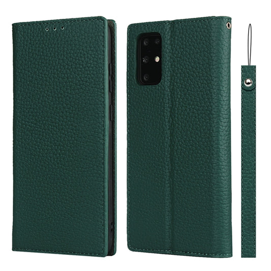 For Samsung Galaxy S20 Plus Litchi Genuine Leather Phone Case(Green) - Galaxy Phone Cases by buy2fix | Online Shopping UK | buy2fix
