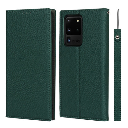 For Samsung Galaxy S20 Ultra Litchi Genuine Leather Phone Case(Green) - Galaxy Phone Cases by buy2fix | Online Shopping UK | buy2fix