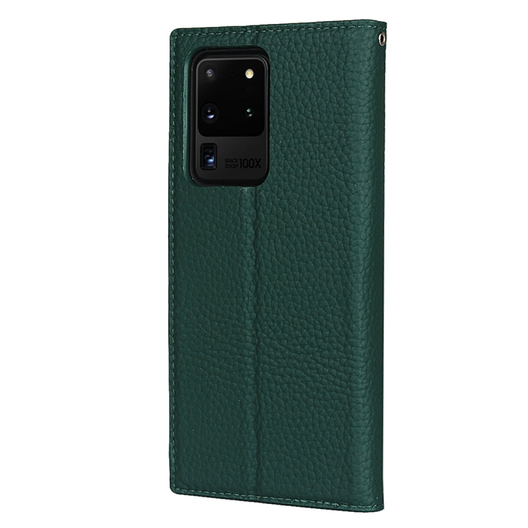 For Samsung Galaxy S20 Ultra Litchi Genuine Leather Phone Case(Green) - Galaxy Phone Cases by buy2fix | Online Shopping UK | buy2fix