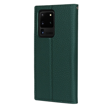 For Samsung Galaxy S20 Ultra Litchi Genuine Leather Phone Case(Green) - Galaxy Phone Cases by buy2fix | Online Shopping UK | buy2fix