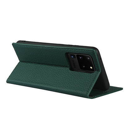 For Samsung Galaxy S20 Ultra Litchi Genuine Leather Phone Case(Green) - Galaxy Phone Cases by buy2fix | Online Shopping UK | buy2fix