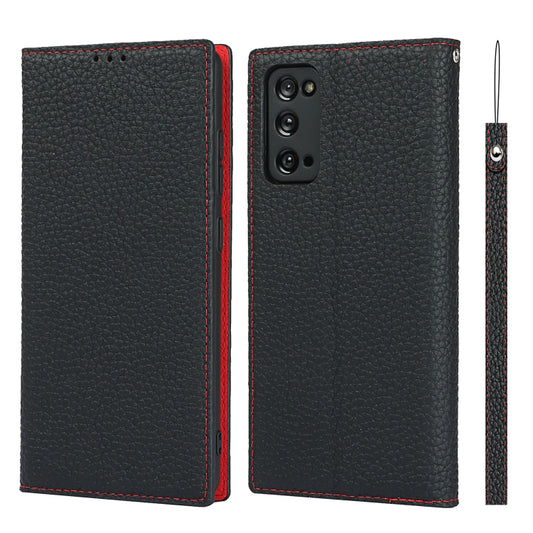 For Samsung Galaxy S20 FE Litchi Texture Horizontal Flip Top Layer Cowhide Leather Case with Holder & Card Slots & Wallet & Strap & Wire Winder(Black) - Galaxy S20 FE Cases by buy2fix | Online Shopping UK | buy2fix