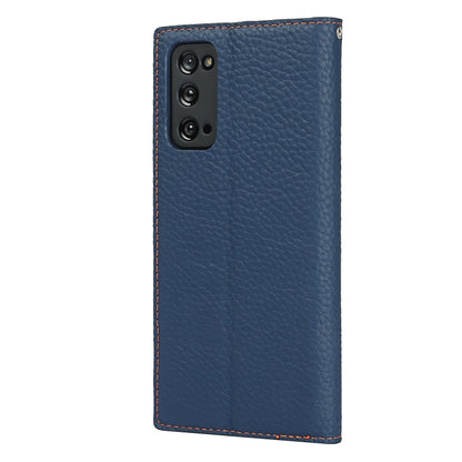 For Samsung Galaxy S20 FE Litchi Texture Horizontal Flip Top Layer Cowhide Leather Case with Holder & Card Slots & Wallet & Strap & Wire Winder(Dark Blue) - Galaxy S20 FE Cases by buy2fix | Online Shopping UK | buy2fix