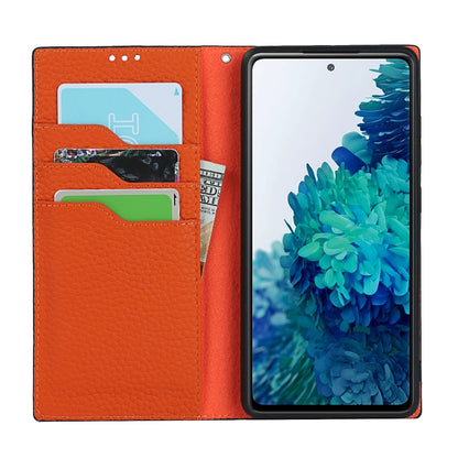 For Samsung Galaxy S20 FE Litchi Texture Horizontal Flip Top Layer Cowhide Leather Case with Holder & Card Slots & Wallet & Strap & Wire Winder(Dark Blue) - Galaxy S20 FE Cases by buy2fix | Online Shopping UK | buy2fix