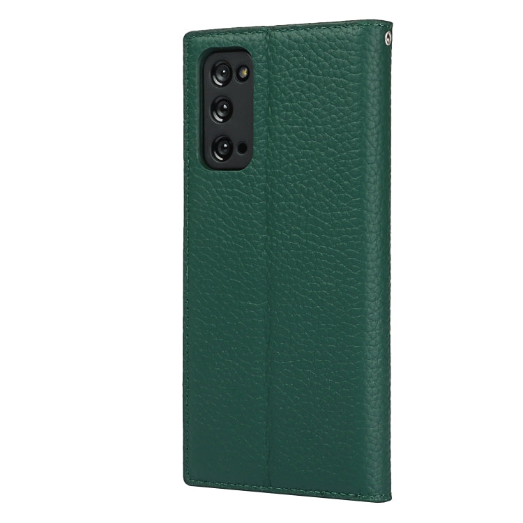 For Samsung Galaxy S20 FE Litchi Texture Horizontal Flip Top Layer Cowhide Leather Case with Holder & Card Slots & Wallet & Strap & Wire Winder(Green) - Galaxy S20 FE Cases by buy2fix | Online Shopping UK | buy2fix