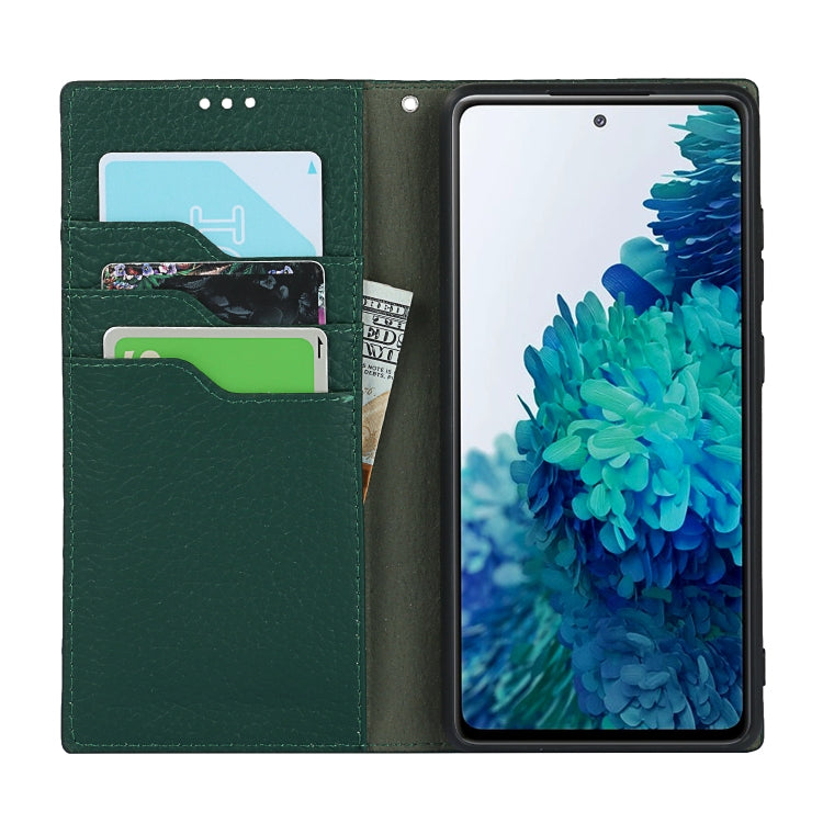 For Samsung Galaxy S20 FE Litchi Texture Horizontal Flip Top Layer Cowhide Leather Case with Holder & Card Slots & Wallet & Strap & Wire Winder(Green) - Galaxy S20 FE Cases by buy2fix | Online Shopping UK | buy2fix