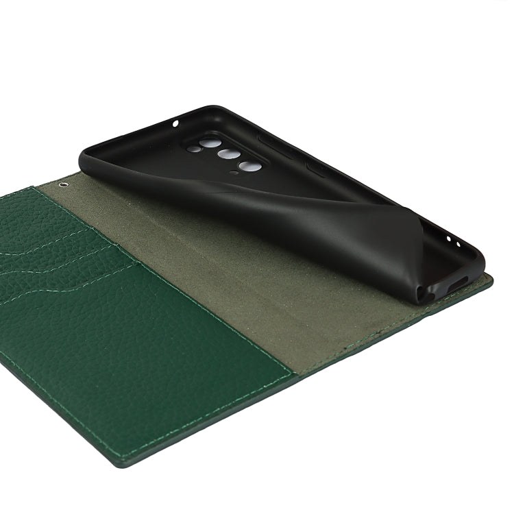 For Samsung Galaxy S20 FE Litchi Texture Horizontal Flip Top Layer Cowhide Leather Case with Holder & Card Slots & Wallet & Strap & Wire Winder(Green) - Galaxy S20 FE Cases by buy2fix | Online Shopping UK | buy2fix