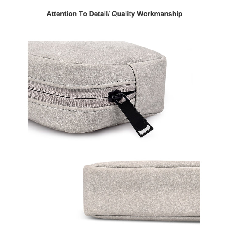 DY04 Portable Digital Accessory Frosted PU Bag(Light Grey) - Digital Storage Bag by buy2fix | Online Shopping UK | buy2fix