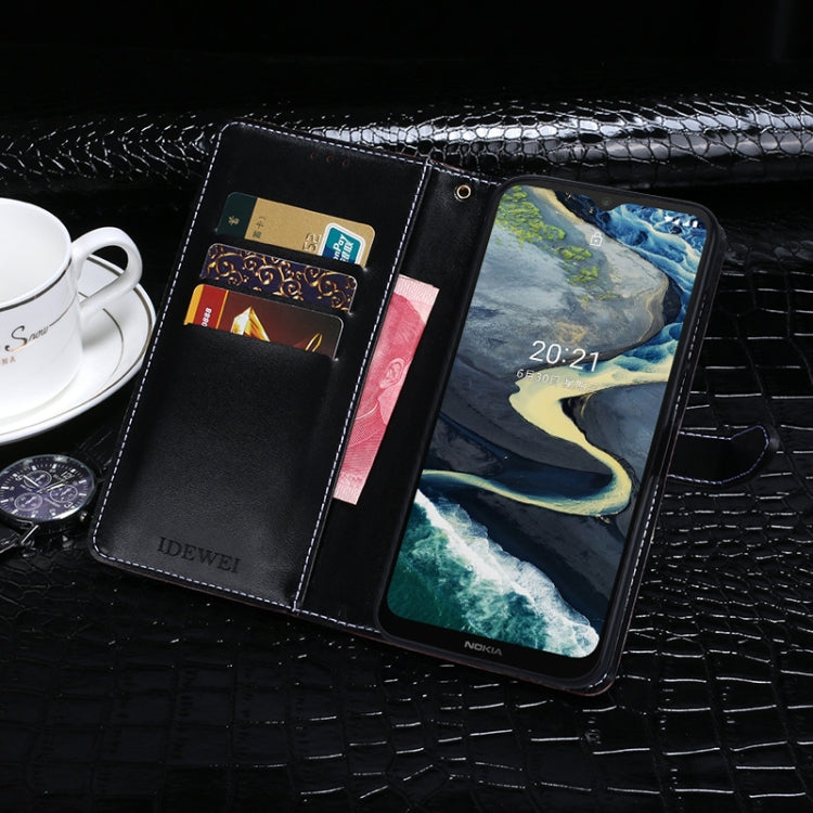For Nokia C20 Plus idewei Crocodile Texture Horizontal Flip Leather Case with Holder & Card Slots & Wallet(Dark Blue) - Nokia Cases by idewei | Online Shopping UK | buy2fix