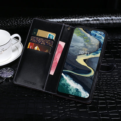 For Nokia C20 Plus idewei Crocodile Texture Horizontal Flip Leather Case with Holder & Card Slots & Wallet(Dark Blue) - Nokia Cases by idewei | Online Shopping UK | buy2fix