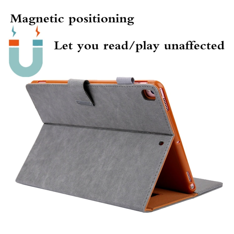 For iPad Pro 10.5 inch / iPad 10.2 Business Style Horizontal Flip Leather Case with Holder & Card Slot & Photo Frame & Wallet & Hand Strap & Sleep / Wake-up Function(Grey) - iPad 10.2 Cases by buy2fix | Online Shopping UK | buy2fix