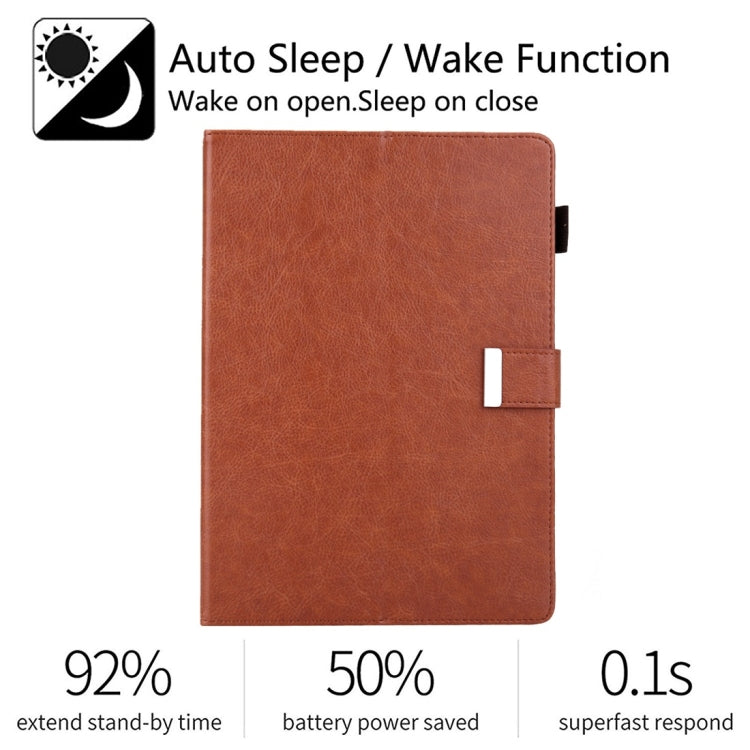 For iPad Pro 11 inch （2018） Business Style Horizontal Flip Leather Case with Holder & Card Slot & Photo Frame & Wallet & Hand Strap & Sleep / Wake-up Function(Brown) - iPad Pro 11 (2018) Cases by buy2fix | Online Shopping UK | buy2fix