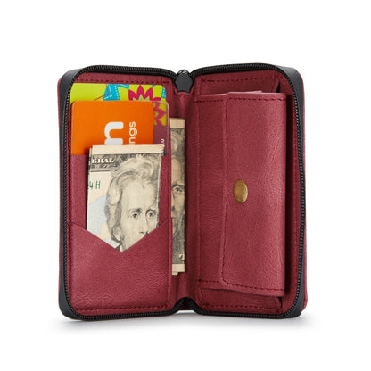 For iPhone 12 / 12 Pro JEEHOOD Magnetic Zipper Horizontal Flip Leather Case with Holder & Card Slot & Wallet(Red) - iPhone 12 / 12 Pro Cases by JEEHOOD | Online Shopping UK | buy2fix