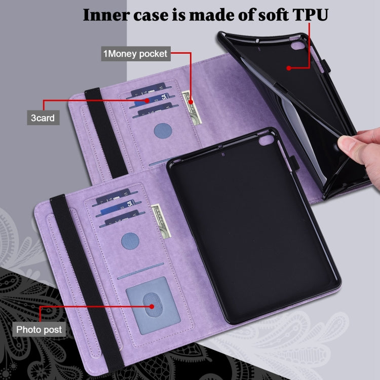 Lace Flower Embossing Pattern Horizontal Flip Leather Case with Holder & Card Slots & Wallet & Photo Frame & Sleep / Wake-up Function For iPad Pro 10.5 2017 / 10.2 2019(Purple) - iPad Pro 10.5 inch Cases by buy2fix | Online Shopping UK | buy2fix