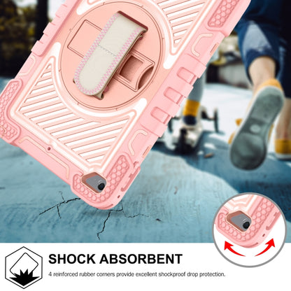360 Degree Rotation Contrast Color Shockproof Silicone + PC Case with Holder & Hand Grip Strap & Shoulder Strap For iPad mini (2019) / 4(Rose Gold) - iPad mini (2019) / mini 5 Cases by buy2fix | Online Shopping UK | buy2fix