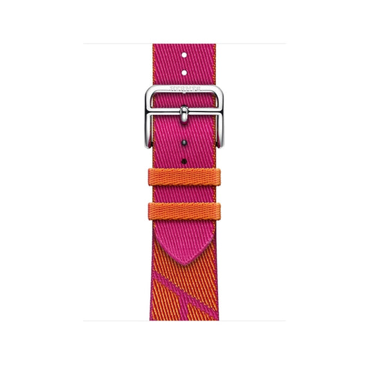 Two-color Nylon Braid Watch Band For Apple Watch Ultra 49mm&Watch Ultra 2 49mm / Series 9&8&7 45mm / SE 3&SE 2&6&SE&5&4 44mm / 3&2&1 42mm(Orange+Pink) by buy2fix