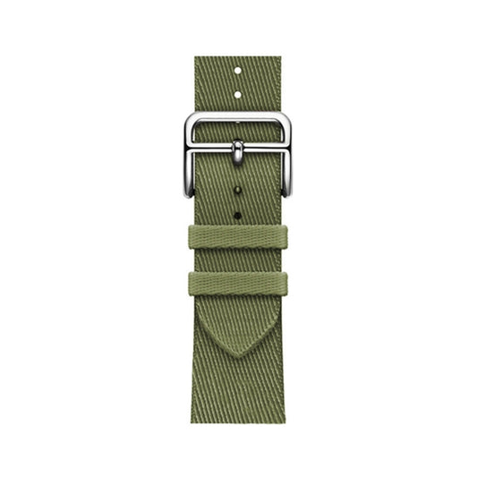 Two-color Nylon Braid Watch Band For Apple Watch Ultra 49mm&Watch Ultra 2 49mm / Series 9&8&7 45mm / SE 3&SE 2&6&SE&5&4 44mm / 3&2&1 42mm(Army Green) by buy2fix