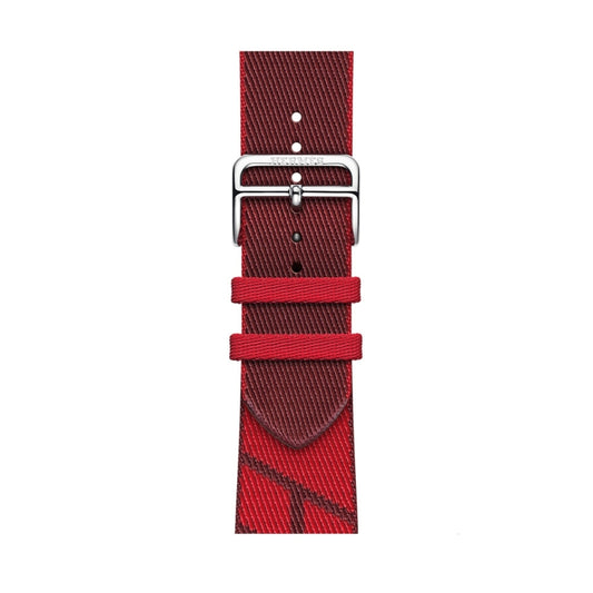 Two-color Nylon Braid Watch Band For Apple Watch Ultra 49mm&Watch Ultra 2 49mm / Series 9&8&7 45mm / SE 3&SE 2&6&SE&5&4 44mm / 3&2&1 42mm(Dark Red+Red) by buy2fix