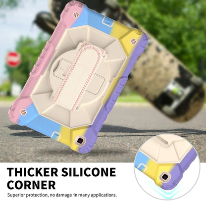 For Samsung Galaxy Tab A 8.0 (2019)T290/T295 Contrast Color Robot Shockproof Silicon + PC Protective Case with Holder & Shoulder Strap(Colorful Purple) - Other Galaxy Tab PC by buy2fix | Online Shopping UK | buy2fix