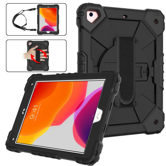 Contrast Color Robot Shockproof Silicon + PC Protective Case with Holder & Shoulder Strap For iPad 9.7 (2018) & (2017) / Air 2 / Air(Black) - iPad 9.7 (2018) & (2017) Cases by buy2fix | Online Shopping UK | buy2fix