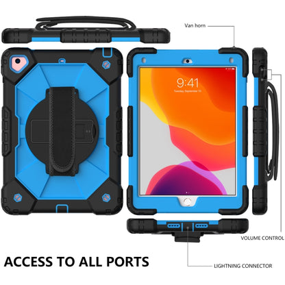 Contrast Color Robot Shockproof Silicon + PC Protective Case with Holder & Shoulder Strap For iPad 9.7 (2018) & (2017) / Air 2 / Air(Black+Blue) - iPad 9.7 (2018) & (2017) Cases by buy2fix | Online Shopping UK | buy2fix