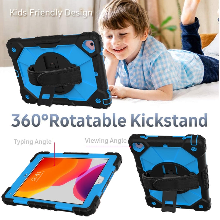 Contrast Color Robot Shockproof Silicon + PC Protective Case with Holder & Shoulder Strap For iPad 9.7 (2018) & (2017) / Air 2 / Air(Black+Blue) - iPad 9.7 (2018) & (2017) Cases by buy2fix | Online Shopping UK | buy2fix