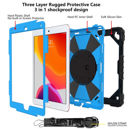Contrast Color Robot Shockproof Silicon + PC Protective Case with Holder & Shoulder Strap For iPad 9.7 (2018) & (2017) / Air 2 / Air(Black+Blue) - iPad 9.7 (2018) & (2017) Cases by buy2fix | Online Shopping UK | buy2fix