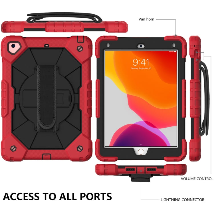 Contrast Color Robot Shockproof Silicon + PC Protective Case with Holder & Shoulder Strap For iPad 9.7 (2018) & (2017) / Air 2 / Air(Red+Black) - iPad 9.7 (2018) & (2017) Cases by buy2fix | Online Shopping UK | buy2fix