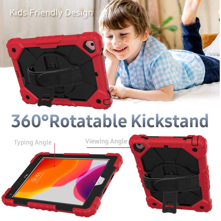 Contrast Color Robot Shockproof Silicon + PC Protective Case with Holder & Shoulder Strap For iPad 9.7 (2018) & (2017) / Air 2 / Air(Red+Black) - iPad 9.7 (2018) & (2017) Cases by buy2fix | Online Shopping UK | buy2fix