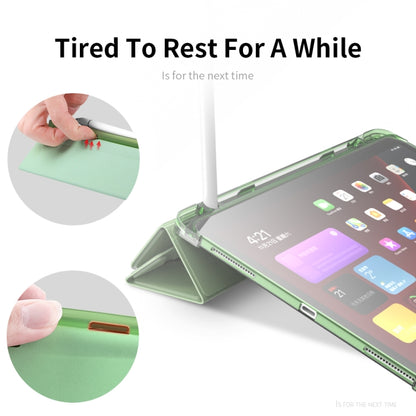 For iPad Pro 11 2022 / 2021 / 2020 Multi-folding Horizontal Flip PU Leather + TPU Aitbag Shockproof Half Paste Tablet Case with Holder & Pen Slot & Sleep / Wake-up Function(Green) - iPad Pro 11 (2022/2021) Cases by buy2fix | Online Shopping UK | buy2fix