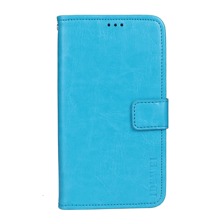 For OnePlus Nord N200 5G idewei Crazy Horse Texture Horizontal Flip Leather Case with Holder & Card Slots & Wallet(Sky Blue) - OnePlus Cases by idewei | Online Shopping UK | buy2fix