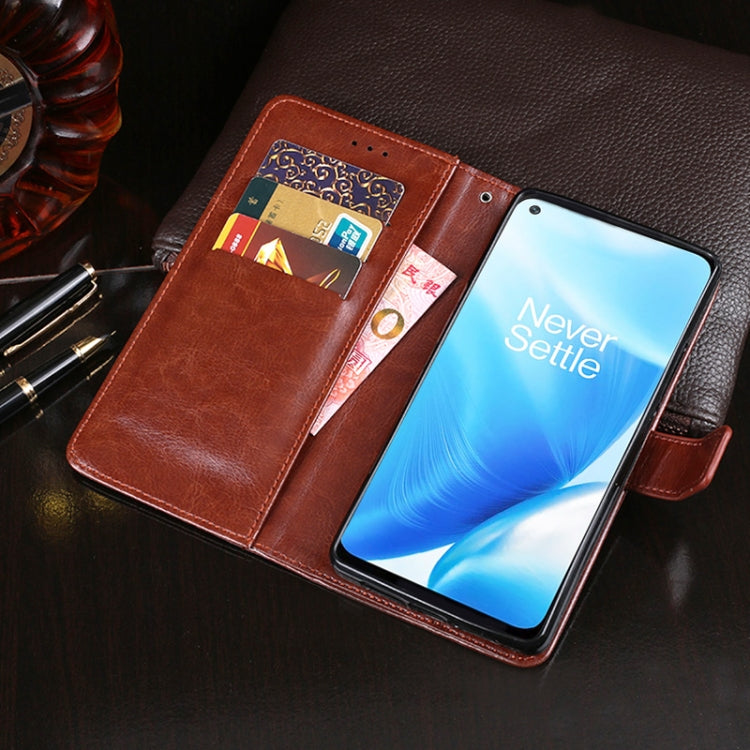 For OnePlus Nord N200 5G idewei Crazy Horse Texture Horizontal Flip Leather Case with Holder & Card Slots & Wallet(Sky Blue) - OnePlus Cases by idewei | Online Shopping UK | buy2fix
