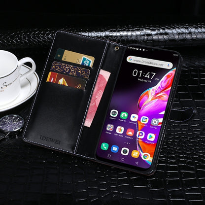 For Infinix Hot 10T idewei Crocodile Texture Horizontal Flip Leather Case with Holder & Card Slots & Wallet(Black) - Infinix Cases by idewei | Online Shopping UK | buy2fix